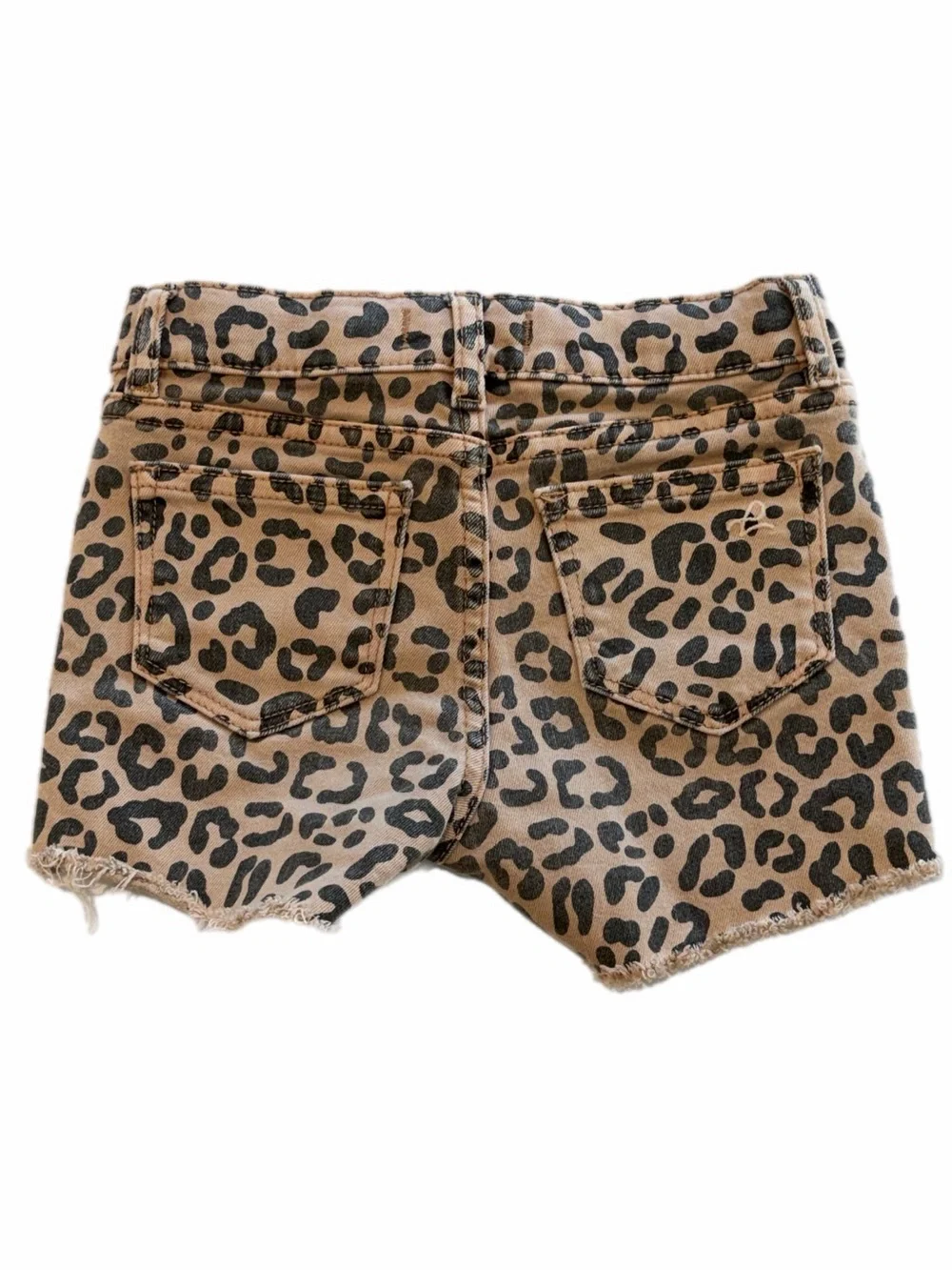 DL1961 Girls Lucy Cut Off Leopard Print Denim Shorts